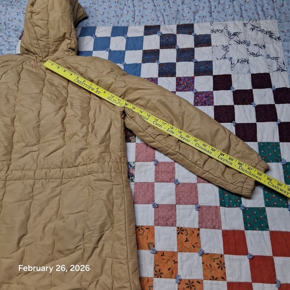Vintage White Bear St Paul Jacket Women Medium Brown Snap Hooded Winter Coat - Picture 9 of 13